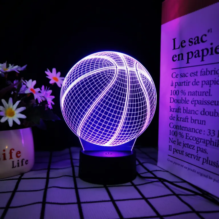 چراغ خواب LED لمسی هفت‌رنگ با کنترل از راه دور و پورت USB سری توپ بسکتبال، فوتبال و والیبال مخصوص صادرات 3D