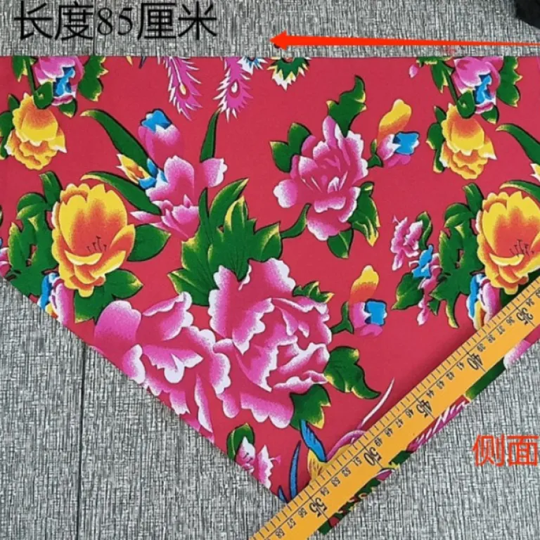 روسری گلدار شمال شرقی چین طرح گل درشت مثلثی برای رقص میدانی یانگگه ست لباس رقص اکسسوری روسری چاپی