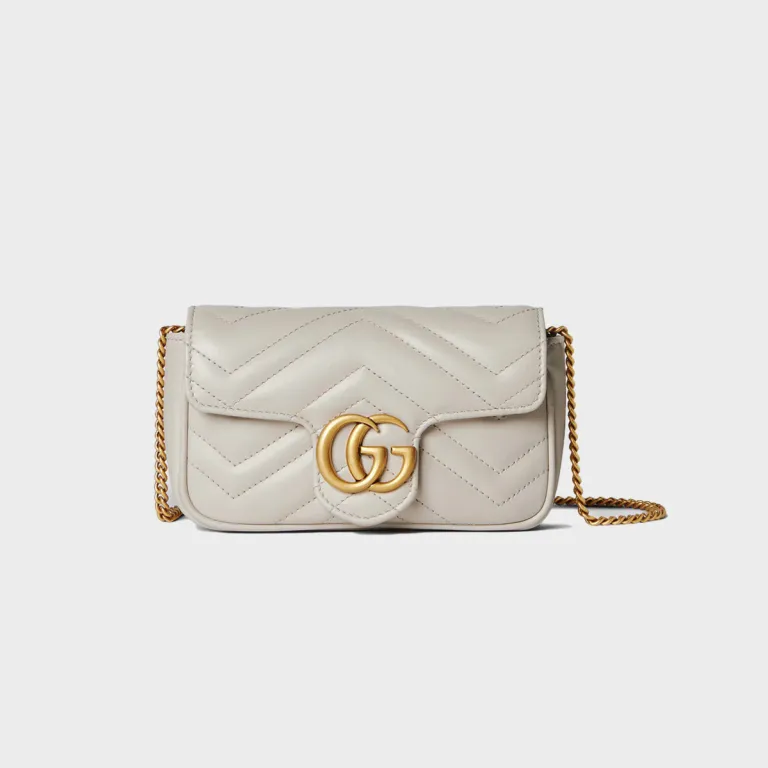 کیف دستی مینی زنانه GUCCI از چرم گاوی، از مجموعه کلاسیک Marmont با بند زنجیری دوشی و کراسبادی