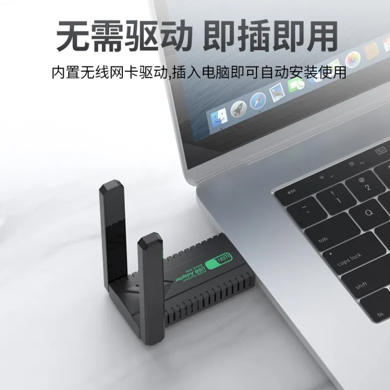 دانگل وای‌فای USB دو بانده گیگابیتی بدون نیاز به درایور 5G گیرنده وای‌فای برای کامپیوتر رومیزی، لپ‌تاپ و فرستنده