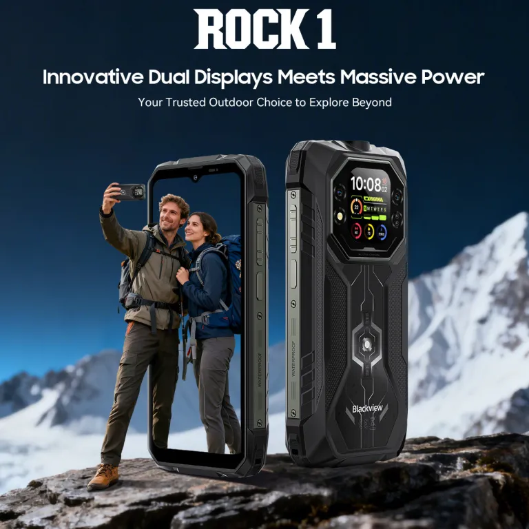 گوشی هوشمند سه‌محافظ سری Blackview ROcK نسل 1 با نمایشگر ثانویه بزرگ، تحویل هنگ کنگ