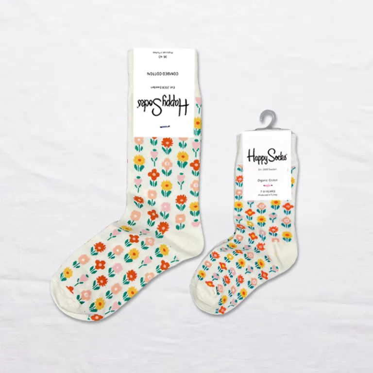جوراب بچگانه HappySocks طرح کارتونی ساق متوسط مدل هایپی مناسب دختر و پسر برای استفاده بیرون از منزل طرح بامزه عمده و خانوادگی