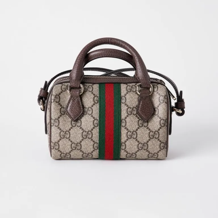کیف دستی GUCCI Ophidia با پارچه روکش‌دار و طرح درهم‌تنیده GG
