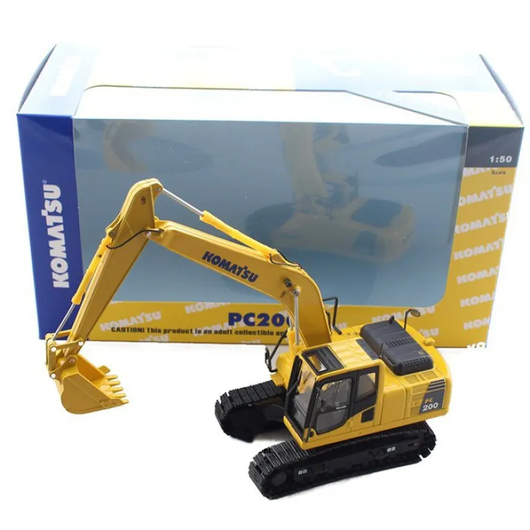 مدل ماشین مهندسی آلیاژی بیل‌مکانیکی کوماتسو Komatsu PC200 برای صادرات 1/50، مناسب به عنوان هدیه و دکوری