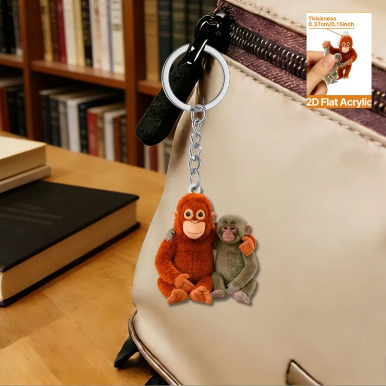 آویز اکریلیک تخت Protect Punch The Monkey طرح اورانگوتان قرمز، محصول جدید صادراتی 2D