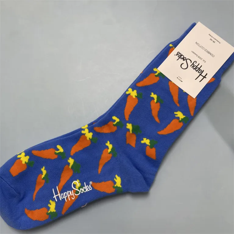 جوراب زنانه رنگارنگ HappySocks طرح کارتونی بامزه مدل اینستاگرامی نیمه‌ساقه بیرونی خیابانی