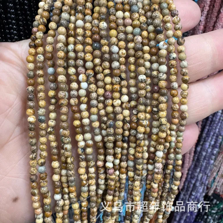 2mm3mm4mm مهره‌های گرد کوچک سنگ طبیعی، لوازم جانبی زیورآلات، آمیتیست، آونتورین سبز، تورمالین، مهره‌های DIY عمده