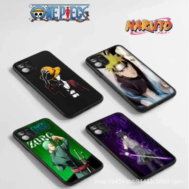 3D قاب موبایل طرح متغیر با افکت لنتیکولار و گرادیان، انیمه وان پیس لوفی و نامی، ناروتو ساسوکه، چند طرح در یک قاب خلاقانه