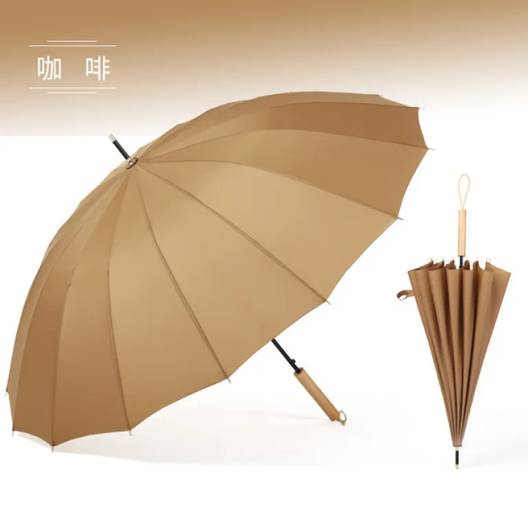 چتر دسته‌چوبی کلاسیک با قابلیت چاپ لوگو مناسب باران و آفتاب 16K اتوماتیک تبلیغاتی و صادراتی