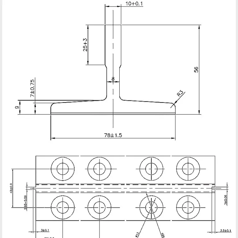 ریل آسانسور ماشین‌کاری‌شده T شکل T75/T78/T89/T90/T127T114T82T50 ریل آسانسور