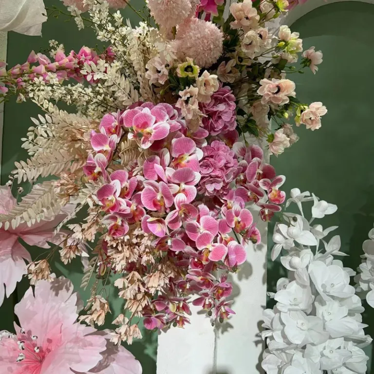 9 گل ارکیده پروانه‌ای مصنوعی با گلبرگ فیلمی 3D چاپی با حس لمس واقعی، گل ارکیده مصنوعی برای عروسی، گل‌آرایی و دکوراسیون منزل