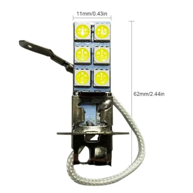 چراغ مه‌شکن خودرو پرفروش صادراتی LEDH1/H3 با تراشه LEDH1-12SMD-5050 LED ضد مه با روشنایی بالا
