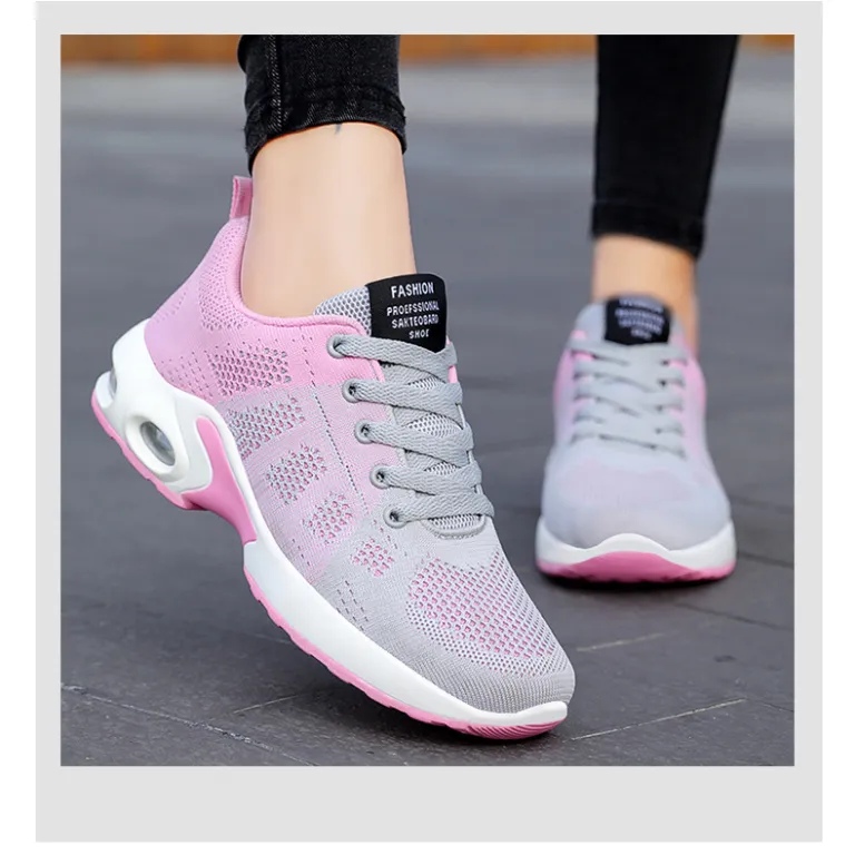 کفش ورزشی زنانه بهاره کراسبوردر سایز بزرگ زیره نرم کفش دویدن کفش هوا shoes کفش توری راحتی