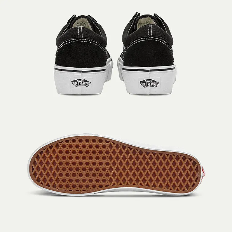 کفش اسکیت زنانه و مردانه VANS Old Skool Platform مشکی با کفی ضخیم