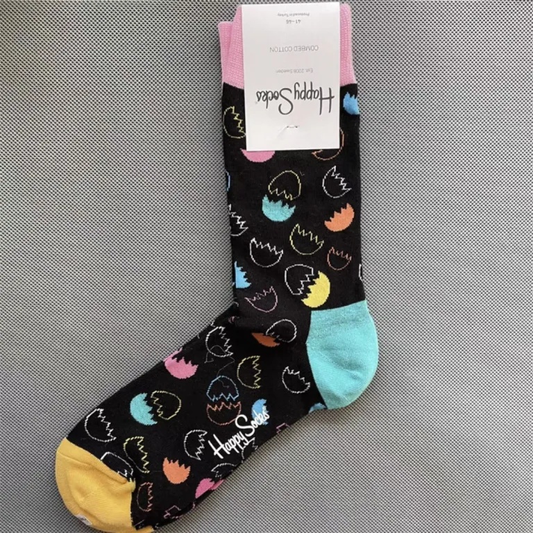 جوراب رنگی HappySocks مردانه طرح کارتونی فانتزی اینستاگرامی ساق‌متوسط بیرونی خیابانی