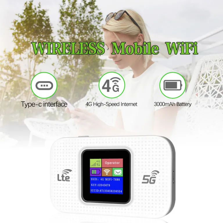 4G روتر Mifi وایفای بی‌سیم روتر وایفای همراه وایفای قابل حمل Type-C پورت روتر موبایل