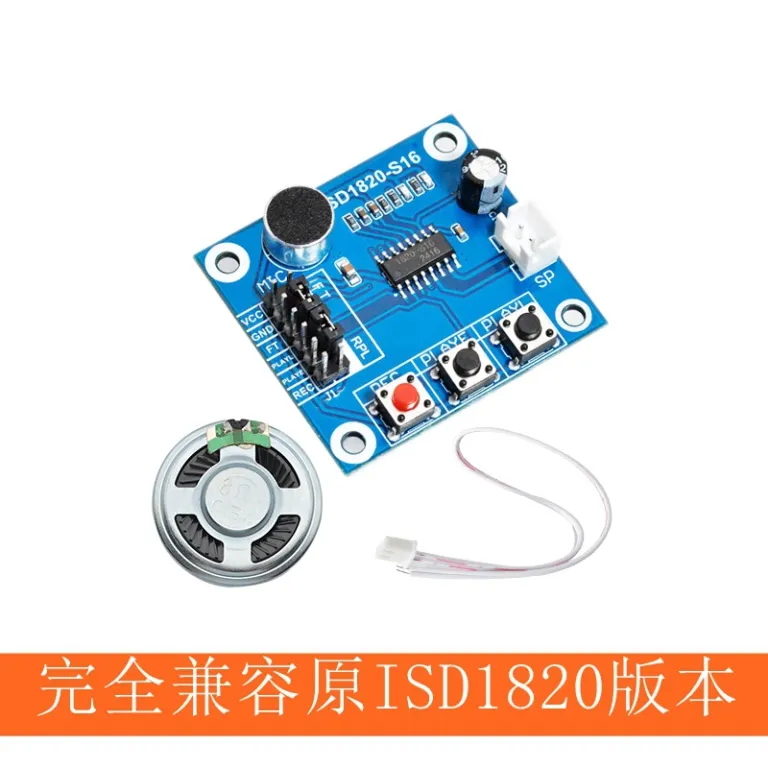 ISD1820 ماژول ضبط صدا، ماژول صوتی، ماژول ضبط و پخش صدا، برد با میکروفون، به همراه 0.5W بلندگو