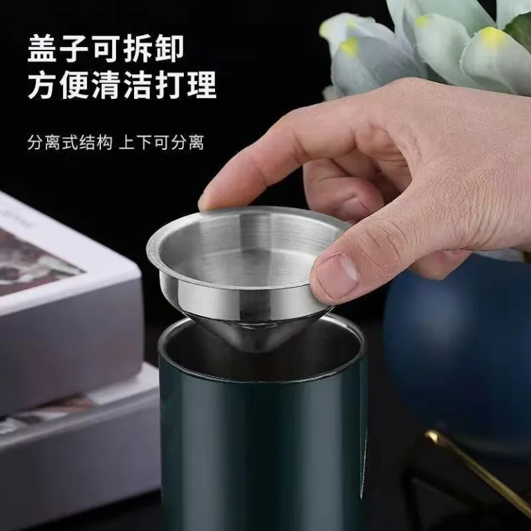 زیرسیگاری استیل ضدزنگ خانگی درب‌دار خلاقانه و شیک برای پذیرایی، اتاق خواب و خودرو، قیفی ضد پراکندگی مناسب خوابگاه