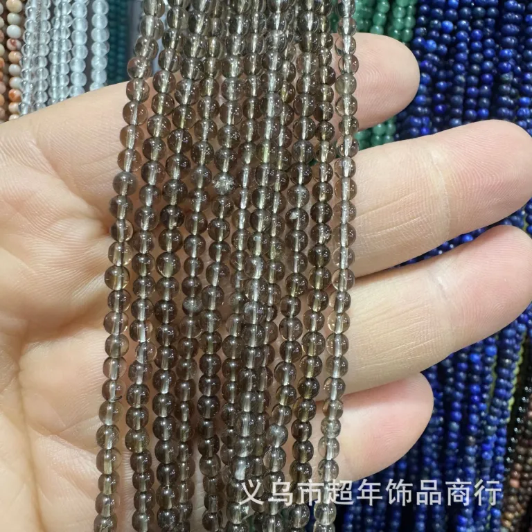 2mm3mm4mm مهره‌های گرد کوچک سنگ طبیعی، لوازم جانبی زیورآلات، آمیتیست، آونتورین سبز، تورمالین، مهره‌های DIY عمده