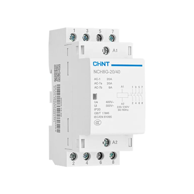 چینت NCH8G کنتاکتور AC 2P ریلی خانگی 4P کوچک 220V تک‌فاز 40A63A25A20 کم‌صدا