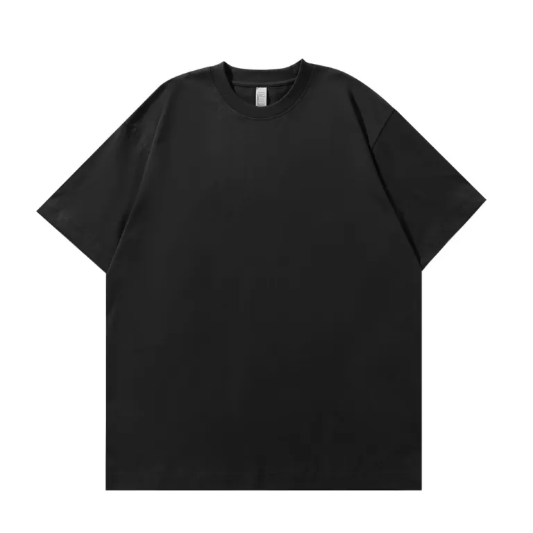 تی‌شرت نخی سنگین 260g اورسایز سرشانه افتاده یقه‌گرد ساده، مناسب استایل خیابانی زنانه و مردانه