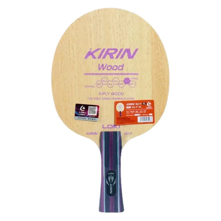 راکت تنیس روی میز LOKI مدل KIRIN کیرین پایه چوبی خالص چند لایه 5 مناسب تمرین مبتدی K1-T