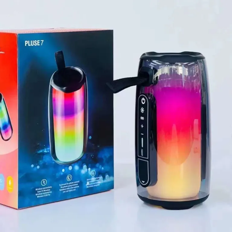 اسپیکر بلوتوثی پالسی 7Pro با نورپردازی محیطی رومیزی، میکروفون کارائوکه قابل حمل