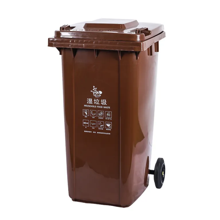 360L سطل زباله تفکیک زباله پارک و خیابان 240L لیتری بزرگ بهداشتی درب‌دار برای فضای باز عمده