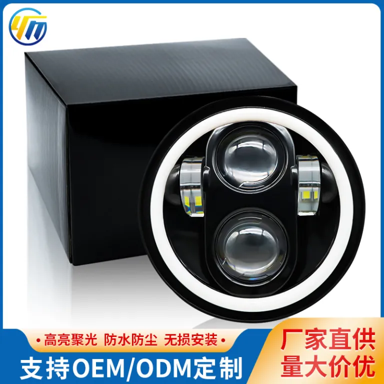 چراغ جلو LED گرد 4 مهره‌ای 60W برای جیپ رانگلر 5.75 اینچی آفرود و موتورسیکلت