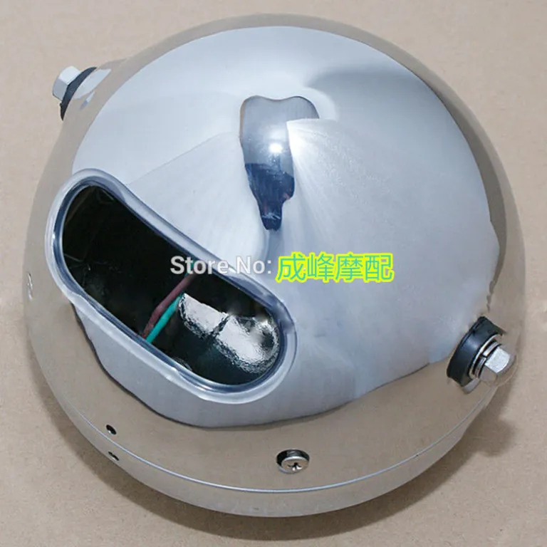 GN125 چراغ جلوی رترو CG125 چراغ بزرگ رترو قابل تغییر برای موتورسیکلت چراغ نور بالا و پایین گرد مشکی آبکاری شده