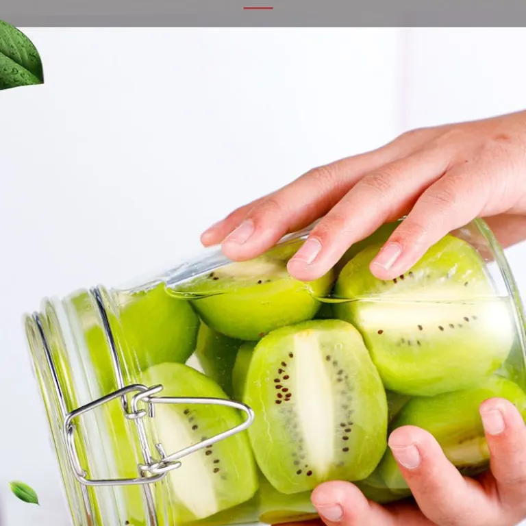 ظرف شیشه‌ای درب‌دار کلیپسی خانگی برای نگهداری چای، غلات، ترشی و کنسرو، مناسب فروش عمده و صادرات