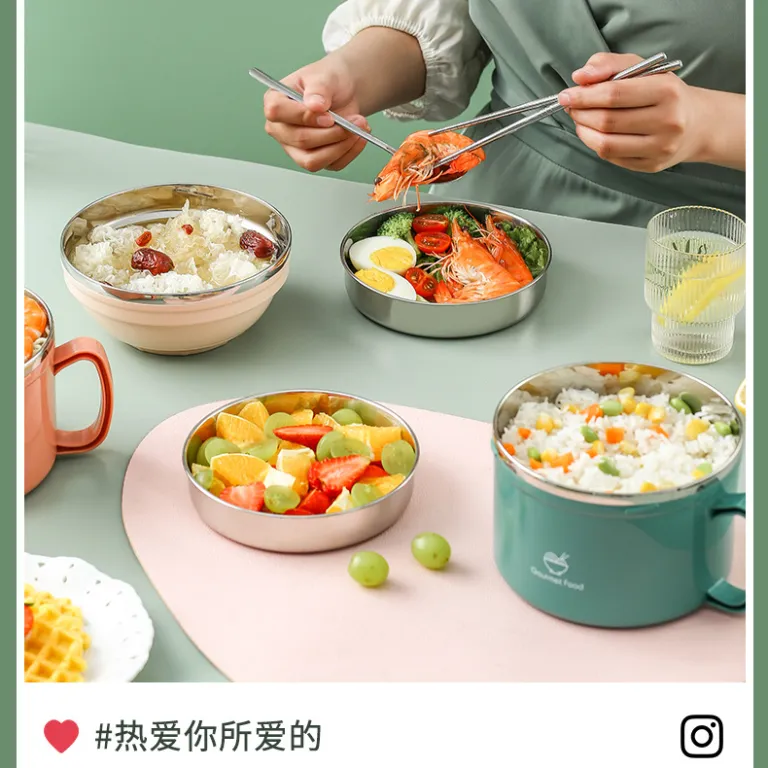 ظرف غذای استیل ضدزنگ 304 با ظرفیت بالا برای کودکان و دانش‌آموزان، مناسب ناهار مدرسه، سلف سرویس و فست‌فود