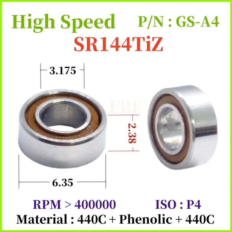 SR144TLZN بلبرینگ پرسرعت هندپیس دندانپزشکی 8 گلوله سرامیکی 55 بلبرینگ بی‌صدا ده هزار دور سازگار با هندپیس NSK
