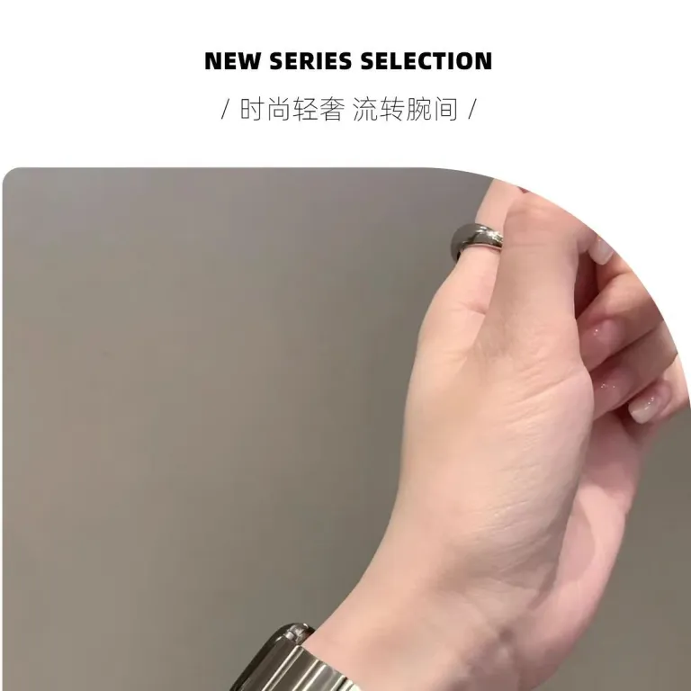 بند مناسب اپل واچ S10 بند iWatchS9 استیل ضدزنگ زنانه طرح کمر باریک s11 حس لوکس ورزشی تابستانی