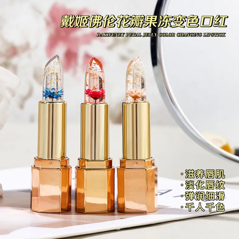 رژ لب تغییر رنگ ژله‌ای گلبرگ دیجیفولون مرطوب‌کننده ترمیم‌کننده لب‌های ترک‌خورده بدون رنگ پریدگی و بدون انتقال