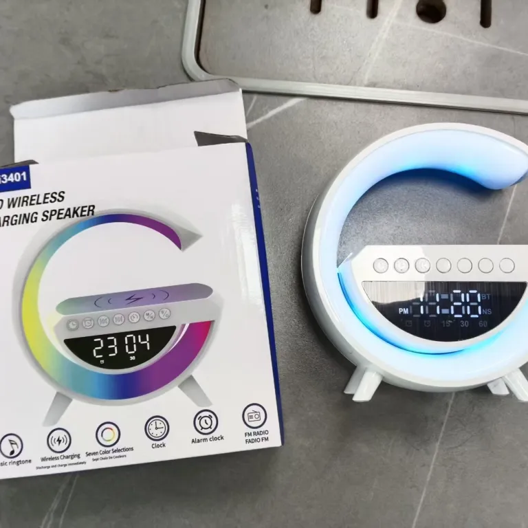 3401mini بلندگوی بلوتوثی مینی با ساعت رومیزی، شارژ بی‌سیم و مناسب کنار تخت