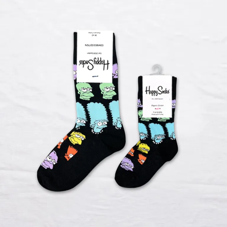 جوراب بچگانه HappySocks طرح کارتونی ساق متوسط مدل هایپی مناسب دختر و پسر برای استفاده بیرون از منزل طرح بامزه عمده و خانوادگی