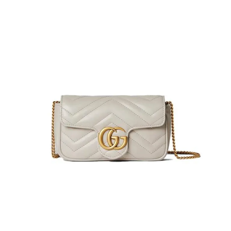کیف دستی مینی زنانه GUCCI از چرم گاوی، از مجموعه کلاسیک Marmont با بند زنجیری دوشی و کراسبادی