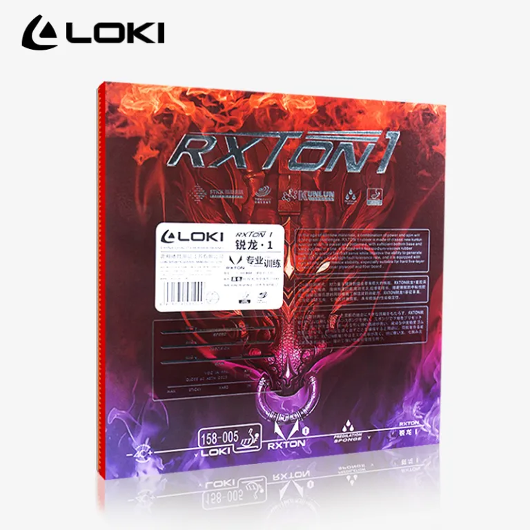 روکش لاستیکی چسبناک راکت پینگ‌پنگ LOKI Thor Ruilong 1 با اسفنج الاستیک بالا اصل