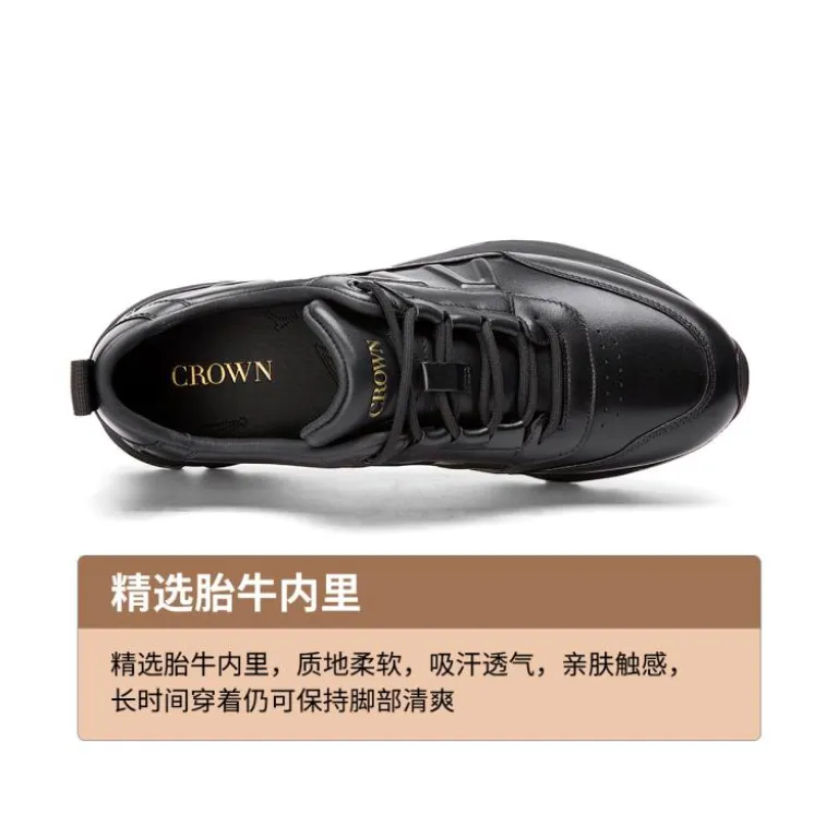 کفش چرم مردانه کلاسیک راحتی فضای باز با زیره Vibram مدل فروشگاهی برند Crown