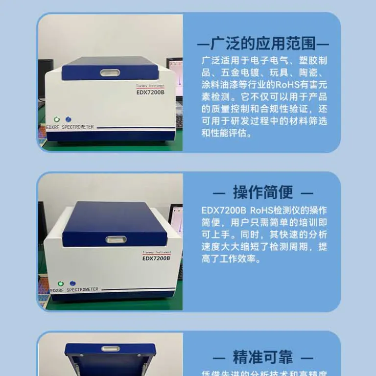طیف‌سنج XRF ROHS2.0 آنالیز تست بدون هالوژن ابزار Tianwei EDX7200B