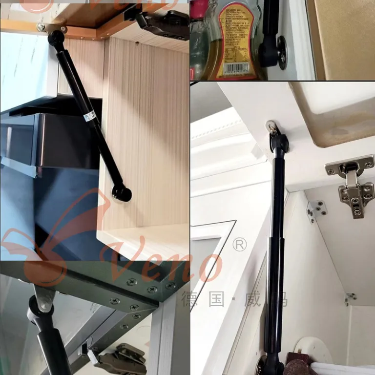 جک آرام‌بند درب کابینت شیشه‌ای، میله پنوماتیک بالابر درب، ضربه‌گیر هیدرولیک کوتاه، توقف در هر موقعیت، تولید کارخانه