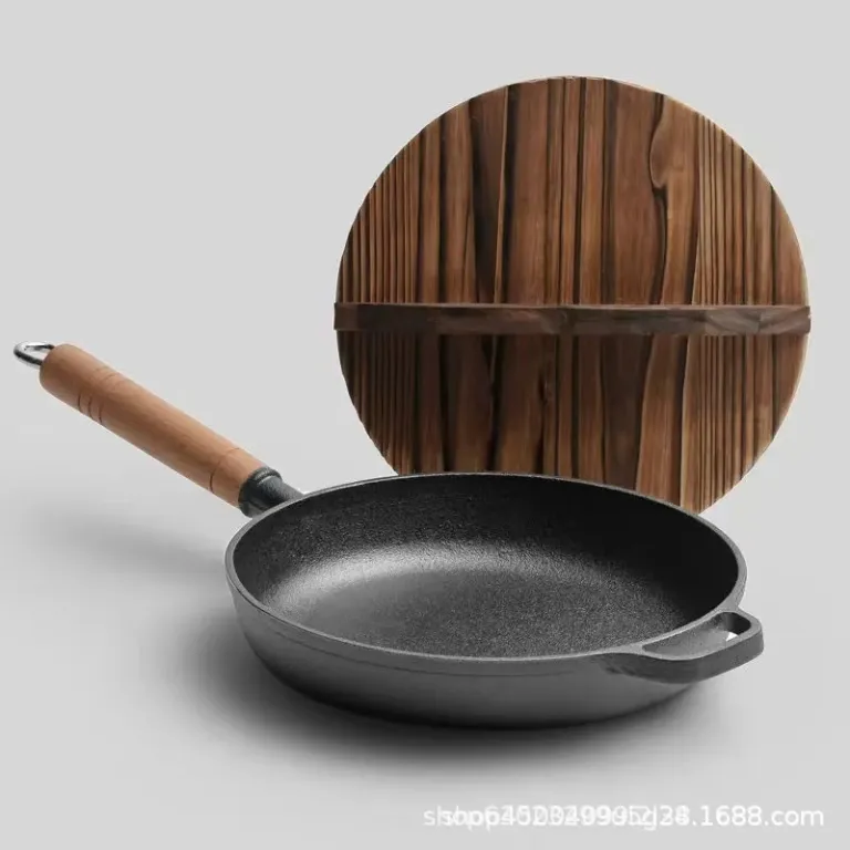 ماهیتابه چدنی بدون روکش نچسب مخصوص استیک و پخت نان، مناسب اجاق گاز، مدل سنتی