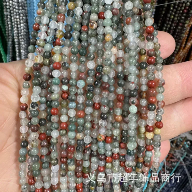 2mm3mm4mm مهره‌های گرد کوچک سنگ طبیعی، لوازم جانبی زیورآلات، آمیتیست، آونتورین سبز، تورمالین، مهره‌های DIY عمده