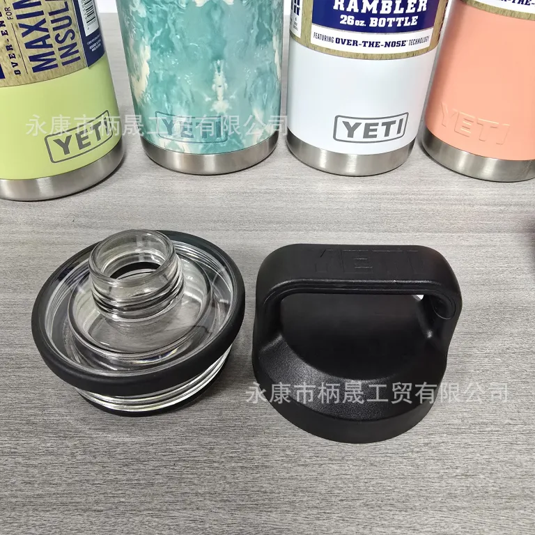 304 قمقمه استیل ضدزنگ YETI با دو درب و دسته، ظرفیت بالا، مناسب فضای باز و قابل حمل 36oz