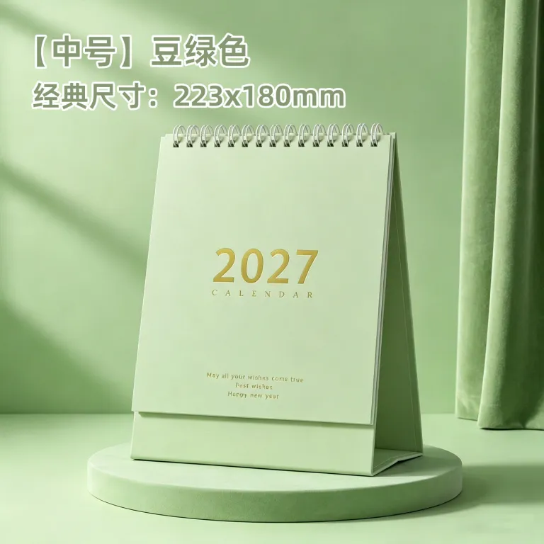 تقویم رومیزی 2027 ساده به سبک موراندی، تقویم خلاقانه با برنامه خودانضباطی، پایه رومیزی، سفارشی برای شرکت‌ها