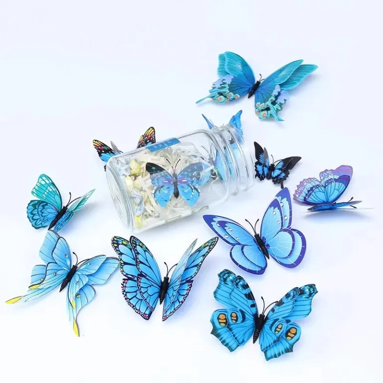 3D برچسب دیواری پروانه سه‌بعدی خلاقانه خودچسب برای اتاق کودک، پذیرایی و یخچال