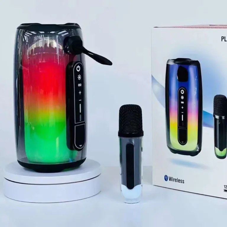 اسپیکر بلوتوثی پالسی 7Pro با نورپردازی محیطی رومیزی، میکروفون کارائوکه قابل حمل