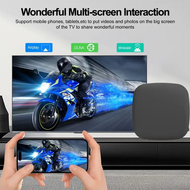 ست‌تاپ‌باکس IM 4K5G دو بانده WiFi6 پخش روان با کیفیت بالا، پشتیبانی از بلوتوث و کنترل صوتی
