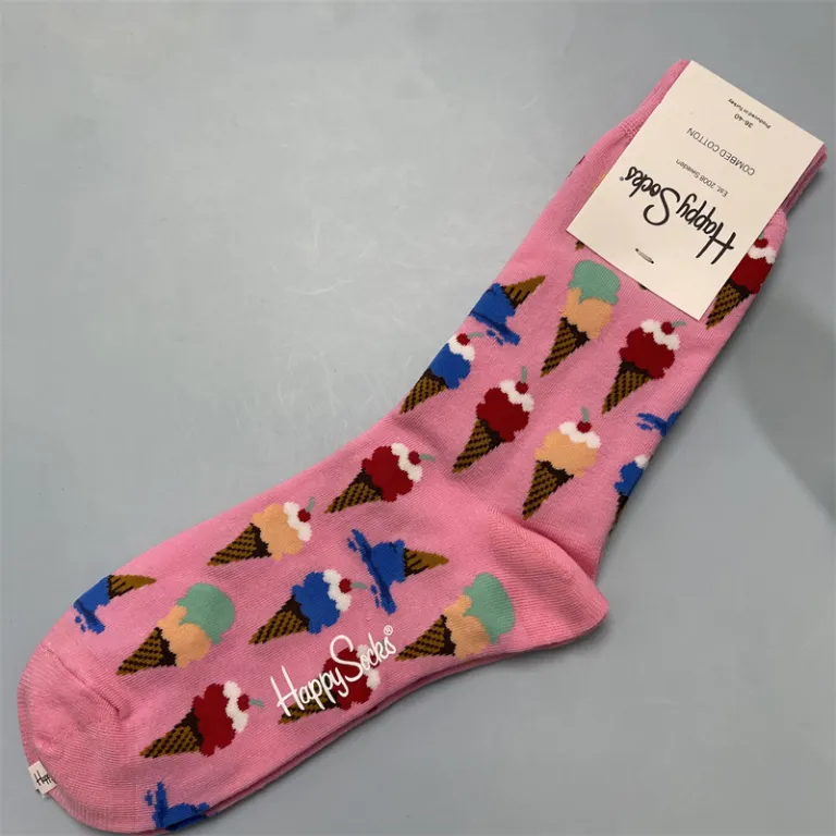 جوراب زنانه رنگارنگ HappySocks طرح کارتونی بامزه مدل اینستاگرامی نیمه‌ساقه بیرونی خیابانی